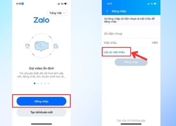 cach lay lai mat khau Zalo tren dien thoai congngheaz