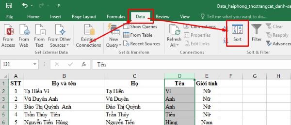 cach sap xep ten theo abc trong excel congngheaz 2