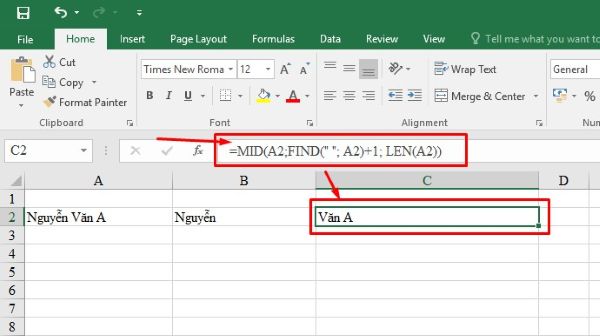 cach tach ho va ten trong excel congngheaz 9
