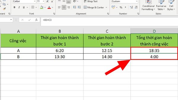 cach tinh thoi gian trong excel congngheaz 2