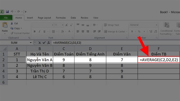 tinh trung binh trong excel dellfcvietnam 2