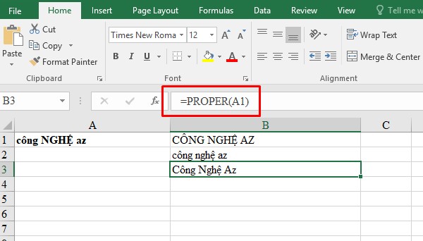 Cach viet hoa chu cai dau trong excel congngheaz