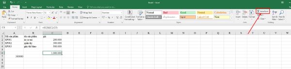 cach tinh tong trong excel tu dong congngheaz