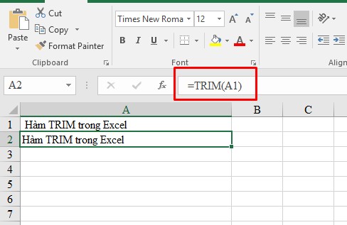 ham trim trong excel congngheaz 2