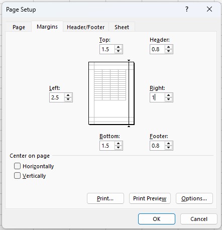 cach can chinh le trong excel congngheaz 2